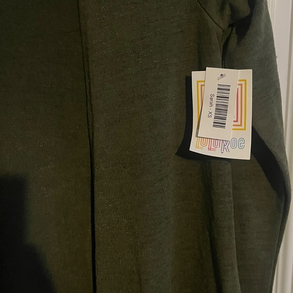 LulaRoe Sarah Long Cardigan Duster Women’s XS Hunter Green Open Pockets NWT - Picture 5 of 8